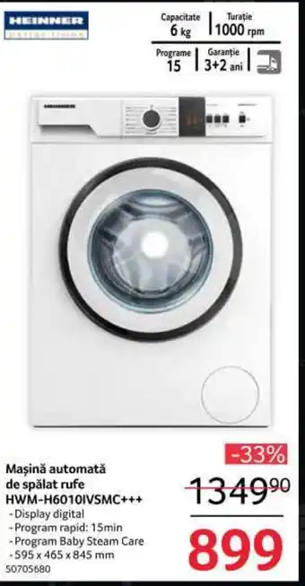 Selgros Maşină automată de spălat rufe HWM-H6010IVSMC+++ Ofertă