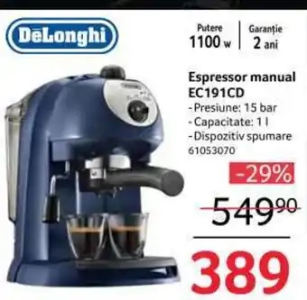 Selgros Espressor manual EC191CD Ofertă