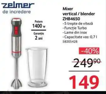 Selgros Mixer vertical / blender ZHB4650 Ofertă