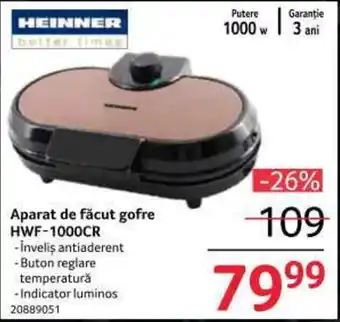 Selgros Aparat de făcut gofre HWF-1000CR Ofertă