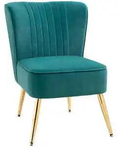 Fotoliu modern in stil scandinav pentru living, fotoliu captusit cu material catifelat pentru sufragerie 56x65,5x82,5cm verde