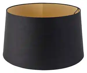 Abajur din bumbac negru 40/35/22 cu interior auriu