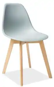 Scaun din lemn si plastic gri deschis moris, 46x38x85