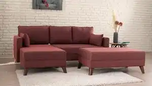 Canapea extensibilă de colț bella corner sofa left 2 - claret red