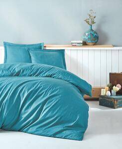 Favi Lenjerie de pat premium satin de lux, cotton box, stripe turcoaz Ofertă