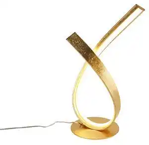 Lampă de masă design aurie 38,5 cm cu led și dimmer - belinda