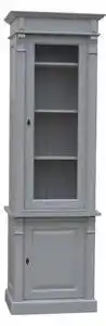 Favi Vitrina ingusta cu 1 usa bas + 1 usa sticla sup, colectia directoire cu finisaj vopsit antichizat Ofertă