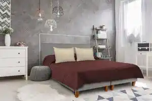 Cuvertura double face alcam, 210 x 220 cm 100% microfibra, ciocolata/crem