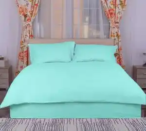Lenjerie pat 1 persoana damasc policoton, pucioasa, verde menta