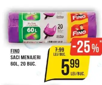 Mega Image FINO SACI MENAJERI 60L, 20 BUC. Ofertă