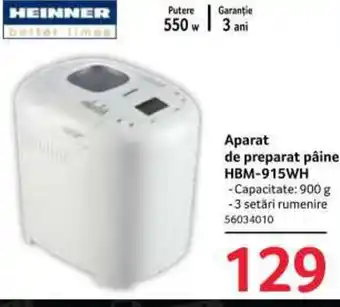Selgros Aparat de preparat pâine HBM-915WH Ofertă