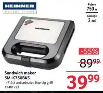 Selgros Sandwich maker SM-K750BKS Ofertă