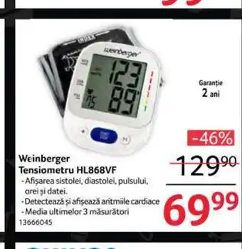Selgros Weinberger Tensiometru HL868VF Ofertă