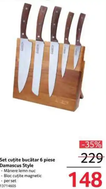 Selgros Set cuțite bucătar 6 piese Damascus Style Ofertă