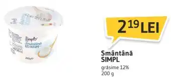Supeco Smântână SIMPL grăsime 12% 200 g Ofertă