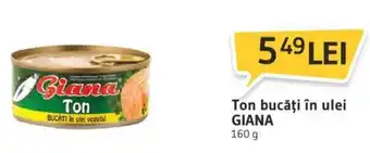Supeco Ton bucăţi în ulei GIANA 160 g Ofertă