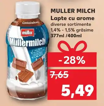 Kaufland MULLER MILCH Lapte cu arome diverse sortimente 1,4% -1,5% grăsime 377ml /400ml Ofertă