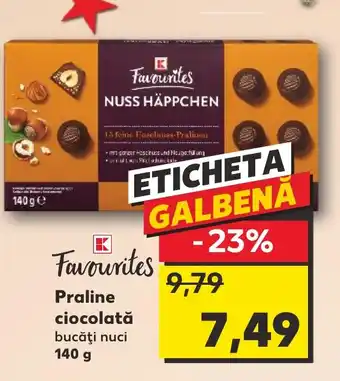 Kaufland Praline ciocolată bucăţi nuci 140 g Ofertă