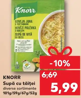 Kaufland KNORR Supă cu tăiței diverse sortimente 101g/59g/67g/52g Ofertă