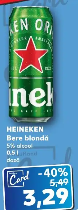 Kaufland HEINEKEN Bere blondă 5% alcool Ofertă