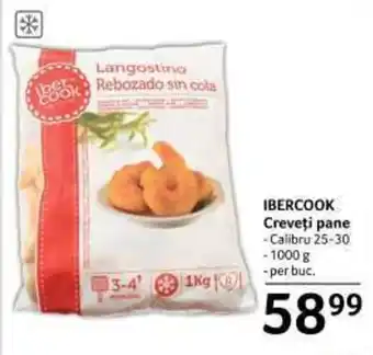 Selgros IBERCOOK Creveţi pane -Calibru 25-30 -1000 g -per buc. Ofertă