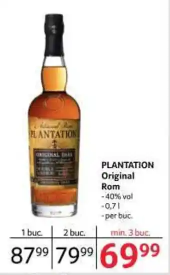 Selgros PLANTATION Original Rom -40% vol Ofertă