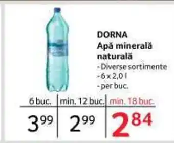 Selgros DORNA Apă minerală naturală Ofertă