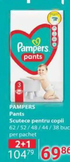 Selgros PAMPERS Pants Scutece pentru copii 62/52/48/44/38 buc. per pachet Ofertă