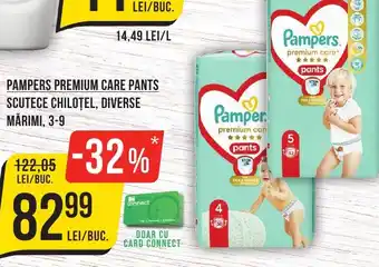 Mega Image PAMPERS PREMIUM CARE PANTS SCUTECE CHILOŢEL, DIVERSE MĂRIMI, 3-9 Ofertă