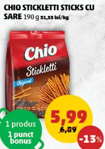 CHIO STICKLETTI STICKS CU SARE 190 g