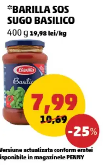 Penny *BARILLA SOS SUGO BASILICO Ofertă