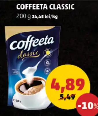 Penny COFFEETA CLASSIC 200 g z4,45 lei/kg Ofertă
