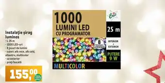 Instalație şirag luminos