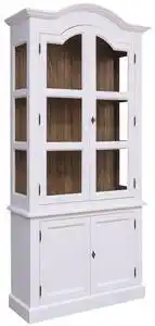 Favi Vitrina cu 2 usi bas + 2 usi sticla, cornisa arcuita sup cu finisaj dublu color Ofertă