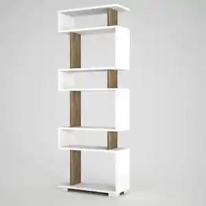 Bibliotecă blok, alb-maro