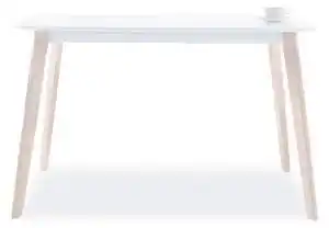 Masa clasica alba tibi, stil scandinav, lemn 90x80x75