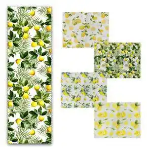Set 4 suporturi textile pentru farfurii și napron minimalist home world