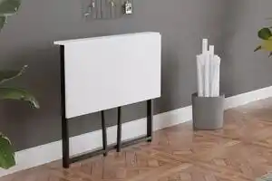 Favi Birou pliabil cu cadru metalic util homs 80 x 50 x 75 cm,alb-negru Ofertă