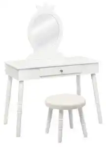 Favi Măsuţă de toaletă pentru copii cu oglindă, albă Ofertă