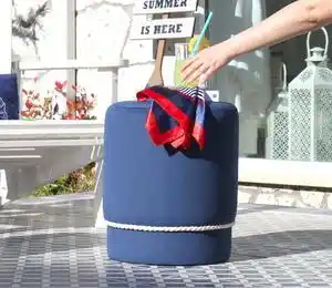 Favi Taburet tapițat bozcaada v3 - blue, white Ofertă