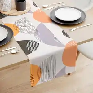 Goldea napron de masă din 100% bumbac - forme abstracte colorate 50x120 cm