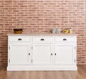 Favi Bufet 3 usi, 3 sertare, blat stejar, bas cu finisaj dublu color Ofertă