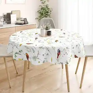 Goldea față de masă 100% bumbac - viața în natură - rotundă ø 190 cm