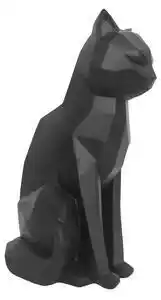 Statuetă pt living origami cat, înălțime 29,5 cm, negru mat