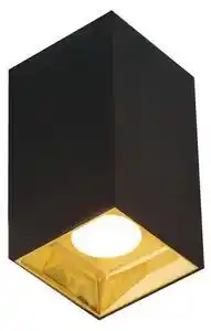 Spot aplicat minimalist patrat glam negru auriu cu led 12w