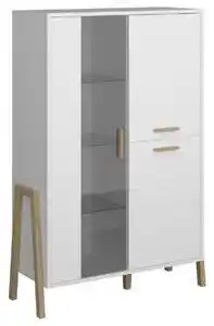 Vitrina belle, lemn alb, 102.5x41x152.5 cm