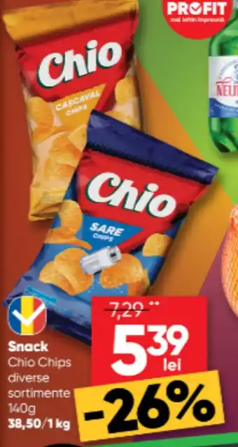PROFI Snack Chio Chips diverse sortimente 140g 38,50/1 kg Ofertă