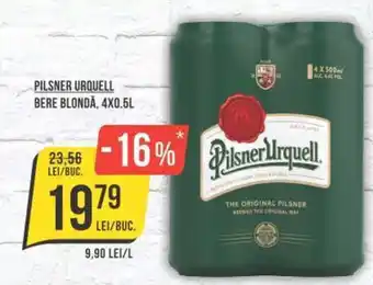 Mega Image PILSNER URQUELL BERE BLONDA, 4X0.5L Ofertă
