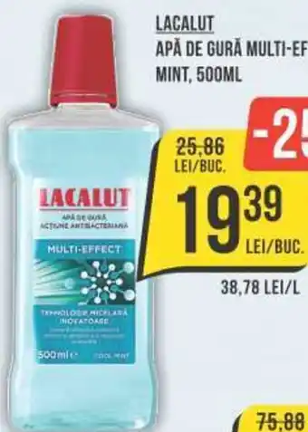 Mega Image LACALUT APĂ DE GURĂ MULTI-EFFECT COOL MINT, 500ML Ofertă