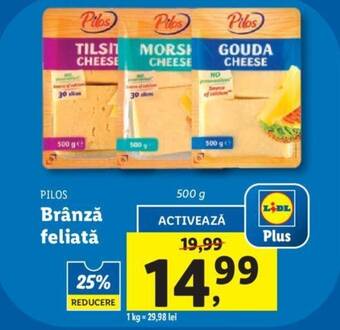 Lidl PILOS Brânză feliată Ofertă